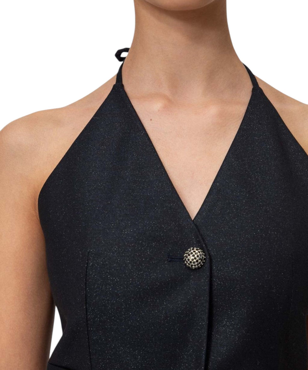 Gilet TWINSET Donna con Scollo Halter e Dettagli Gioiello