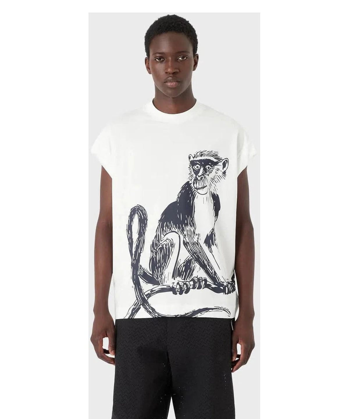 T-shirt loose fit in jersey misto Tencel stampa macaco - Vittorio Citro Boutique