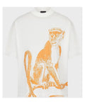 T-shirt loose fit in jersey misto Tencel stampa macaco - Vittorio Citro Boutique