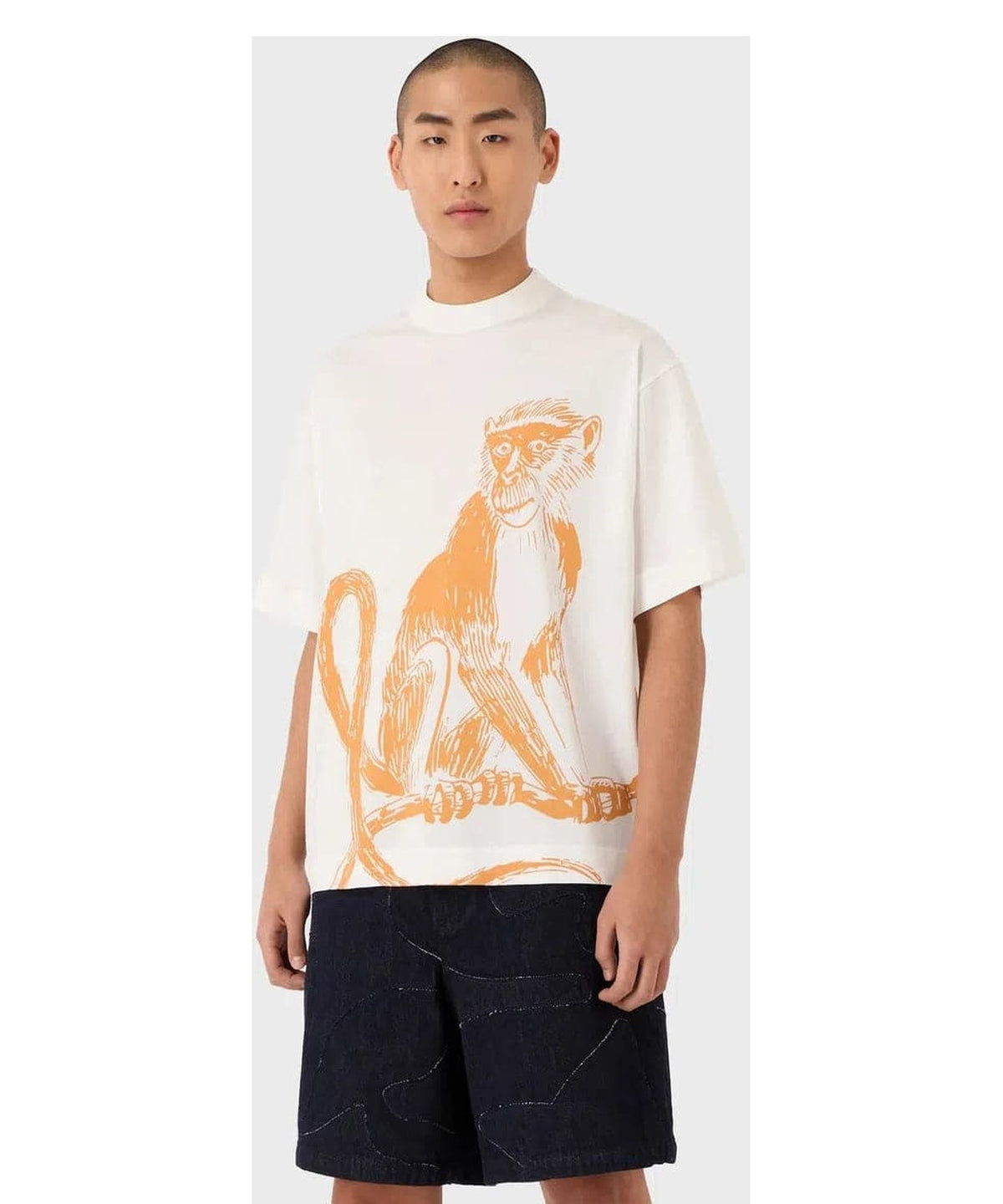 T-shirt loose fit in jersey misto Tencel stampa macaco - Vittorio Citro Boutique