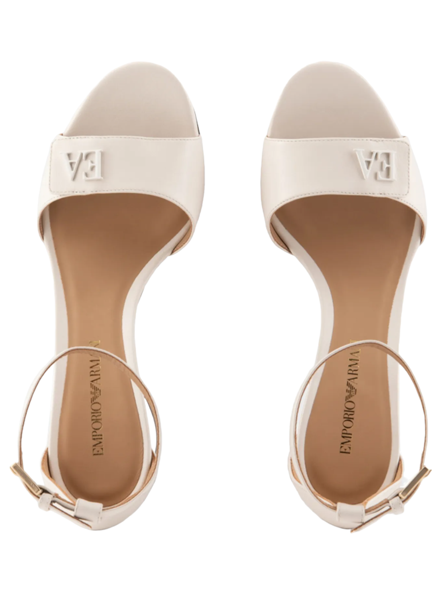 Sandali con tacco in nappa logo EA-Sandali-Emporio Armani-Vittorio Citro Boutique