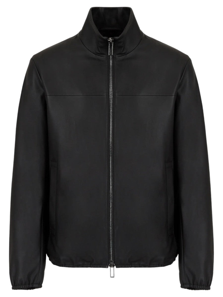 Blouson full zip in nappa di agnello semianilina-Emporio Armani-Giacche-Vittorio Citro Boutique