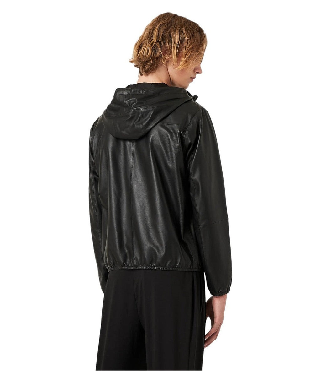 Blouson full zip con cappuccio in nappa di agnello semianilina 3