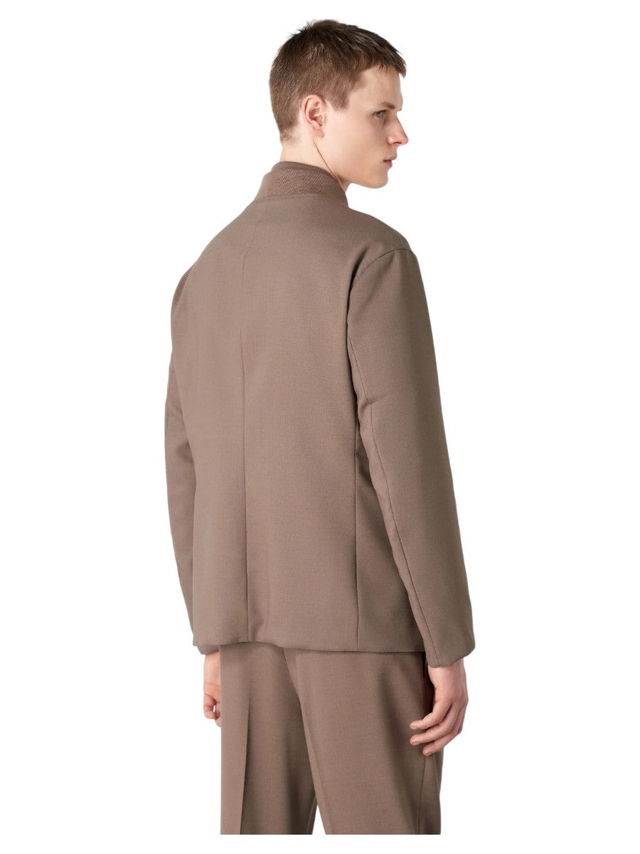 Giacca reversibile con zip in twill misto lana-Giacche-Emporio Armani-Vittorio Citro Boutique