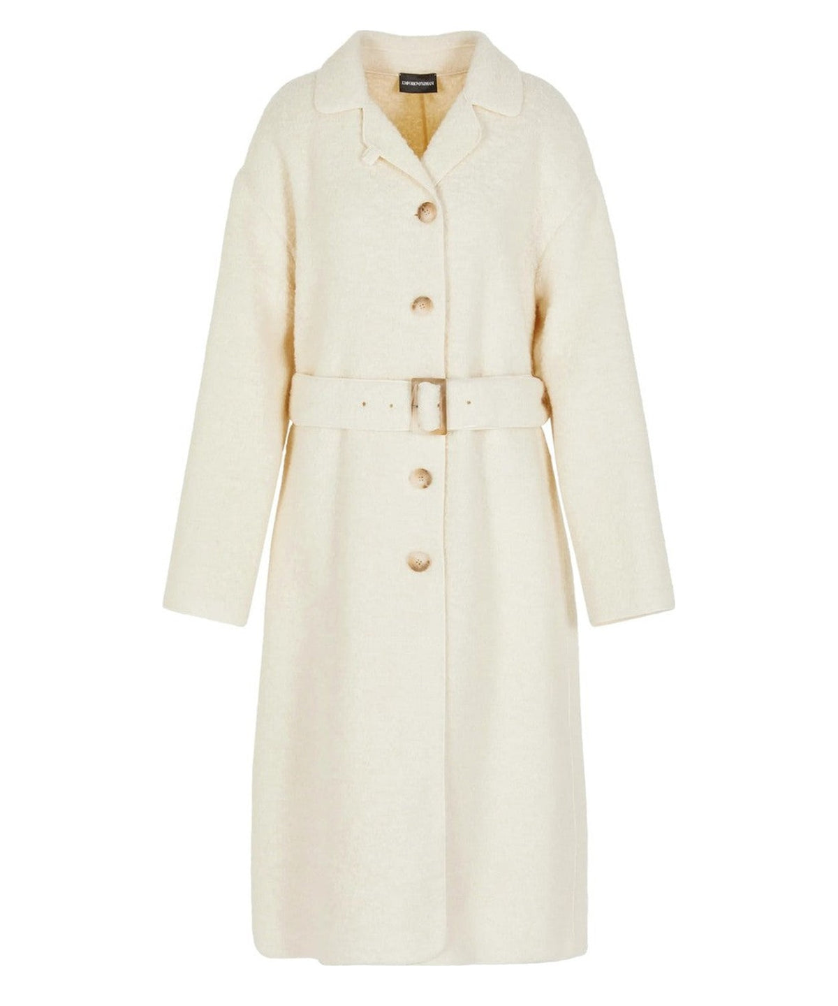 Cappotto con revers e cintura in misto alpaca bouclé Capsule Chalet-Emporio Armani-Cappotti-Vittorio Citro Boutique