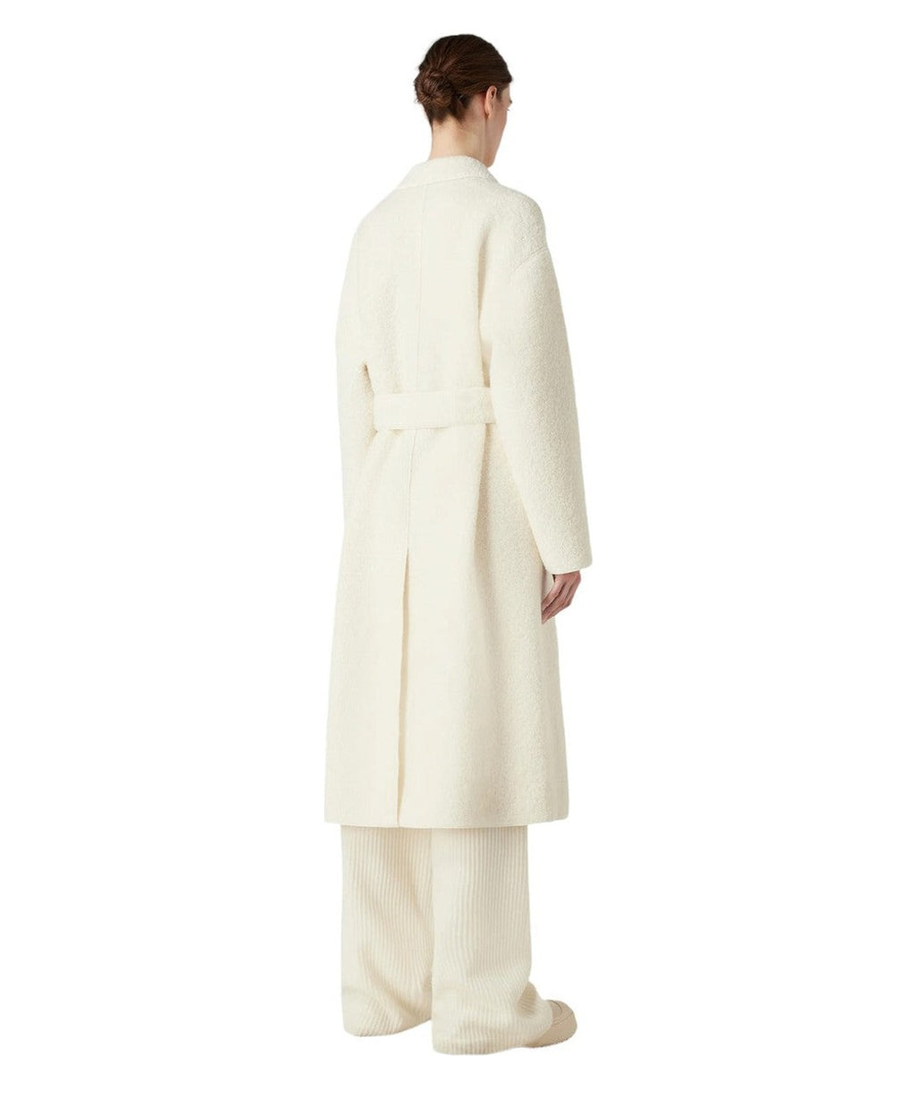 Cappotto con revers e cintura in misto alpaca bouclé Capsule Chalet-Emporio Armani-Cappotti-Vittorio Citro Boutique