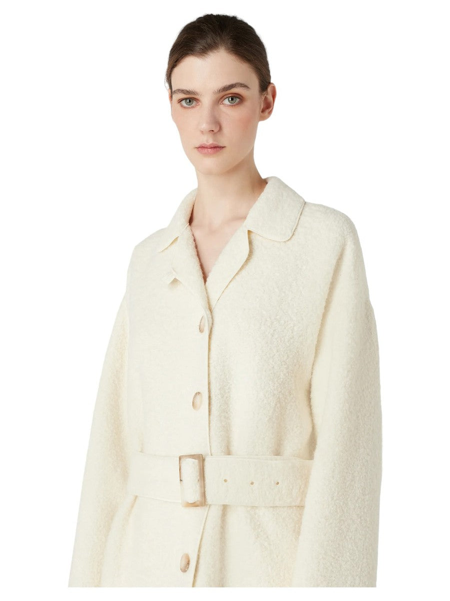 Cappotto con revers e cintura in misto alpaca bouclé Capsule Chalet-Emporio Armani-Cappotti-Vittorio Citro Boutique