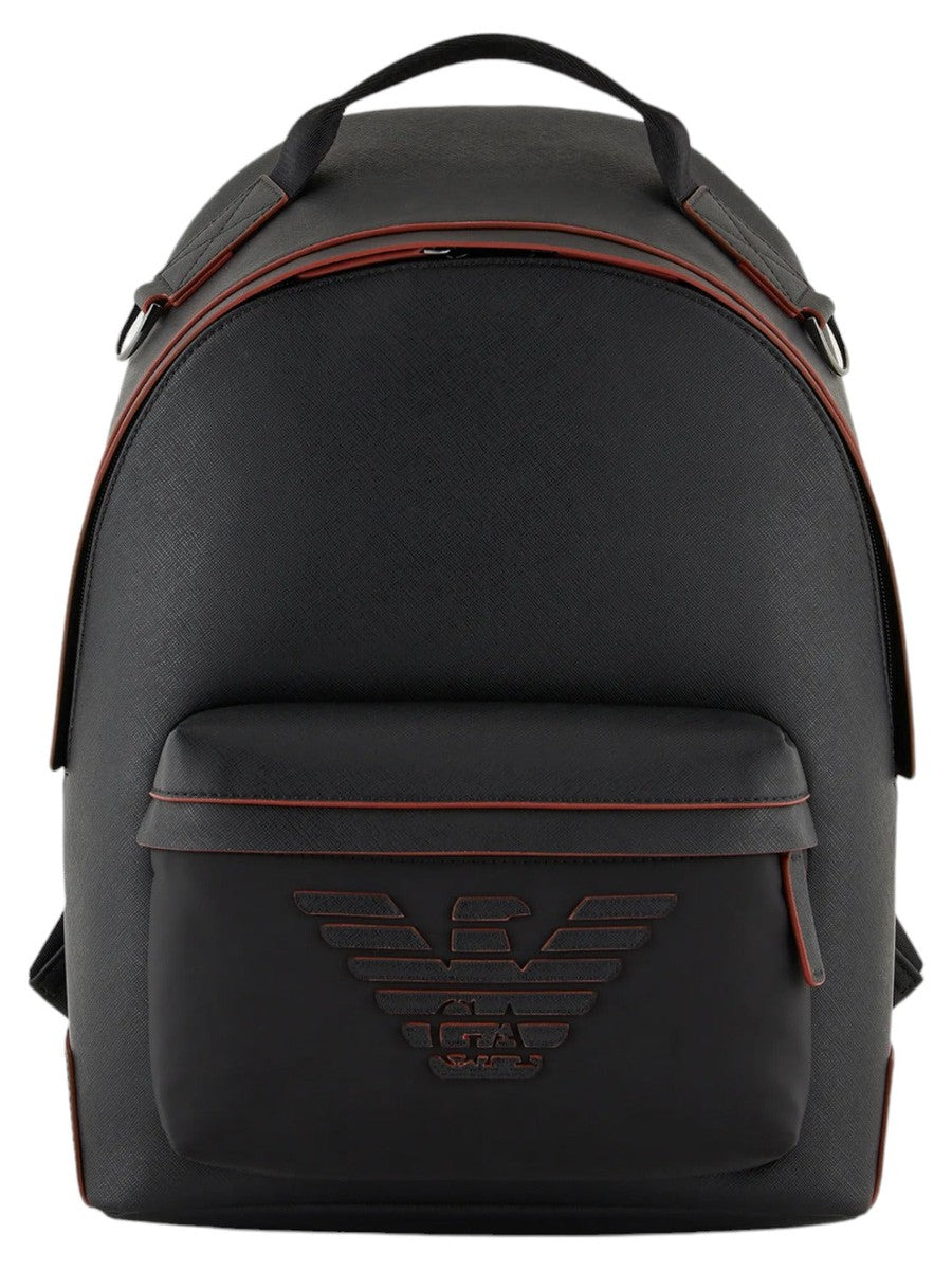 Zaino roundshape in saffiano rigenerato e nylon riciclato Armani Sustainability Values-Emporio Armani-Zaini-Vittorio Citro Boutique