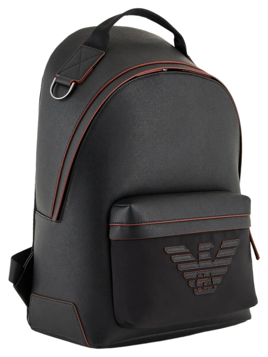 Zaino roundshape in saffiano rigenerato e nylon riciclato Armani Sustainability Values-Emporio Armani-Zaini-Vittorio Citro Boutique