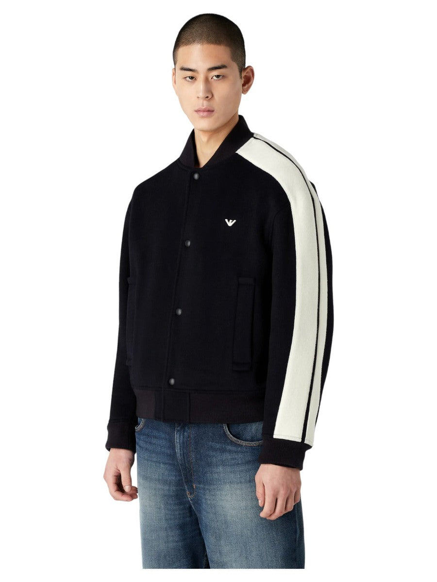 Blouson in lana vergine soft hand con bande a contrasto-Emporio Armani-Giacche-Vittorio Citro Boutique