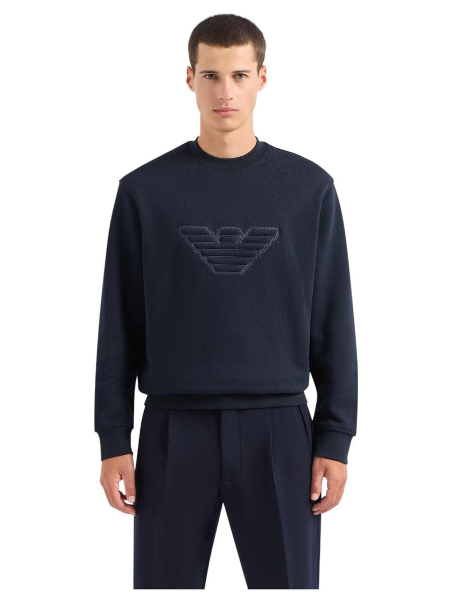 Felpa in jersey heavy con logo bombato-Emporio Armani-Felpe-Vittorio Citro Boutique