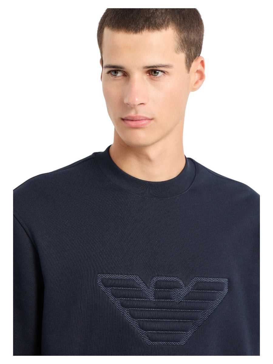 Felpa in jersey heavy con logo bombato-Emporio Armani-Felpe-Vittorio Citro Boutique