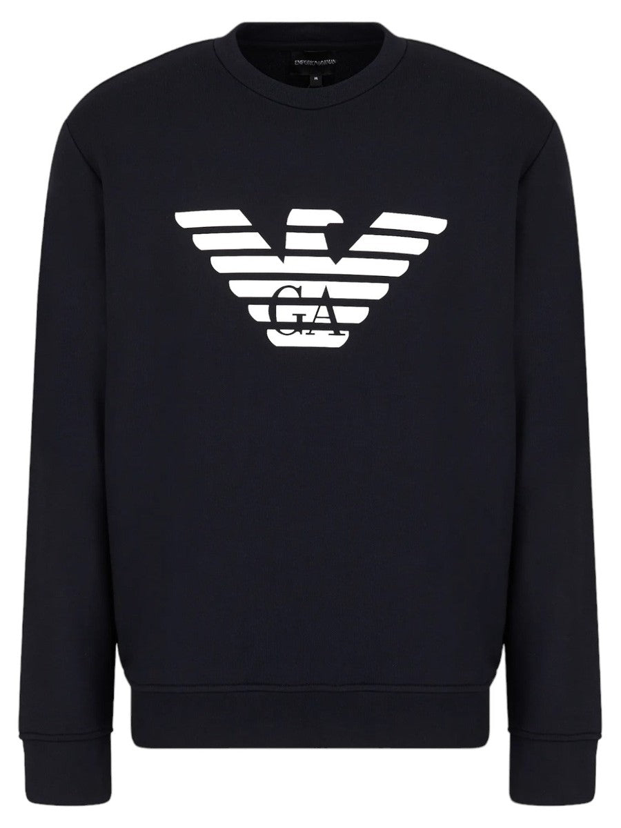 Felpa misto modal con stampa logo-Emporio Armani-Felpe-Vittorio Citro Boutique