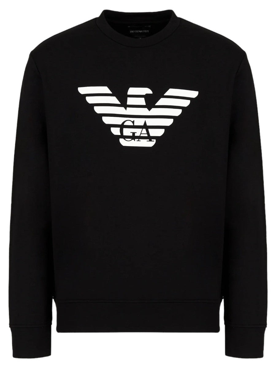 Felpa misto modal con stampa logo-Emporio Armani-Felpe-Vittorio Citro Boutique