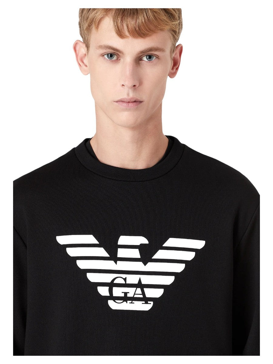 Felpa misto modal con stampa logo-Emporio Armani-Felpe-Vittorio Citro Boutique