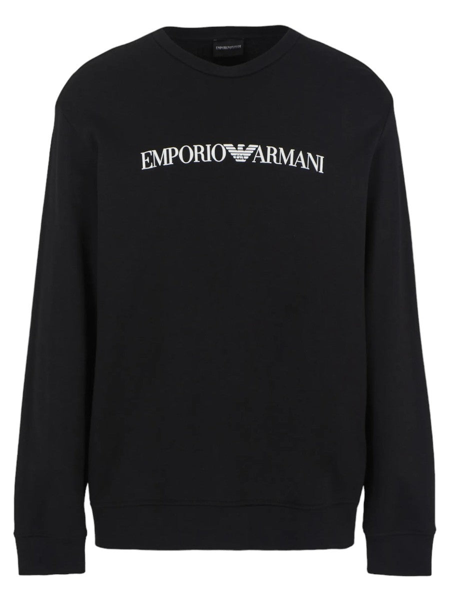 Felpa misto modal con stampa logo-Emporio Armani-Felpe-Vittorio Citro Boutique