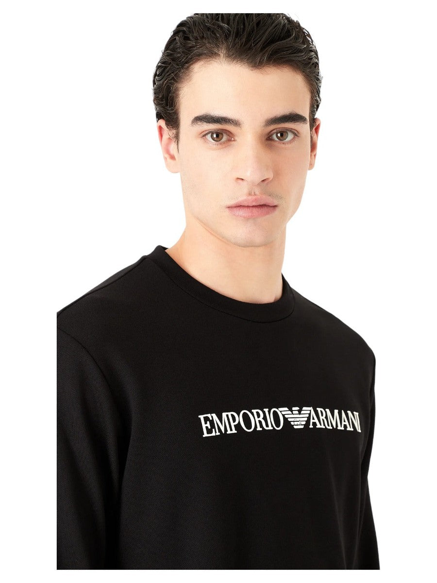 Felpa misto modal con stampa logo-Emporio Armani-Felpe-Vittorio Citro Boutique