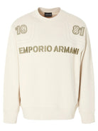 Felpa in jersey heavy con piping e ricamo a rilievo Emporio Armani 1981-Emporio Armani-Felpe-Vittorio Citro Boutique
