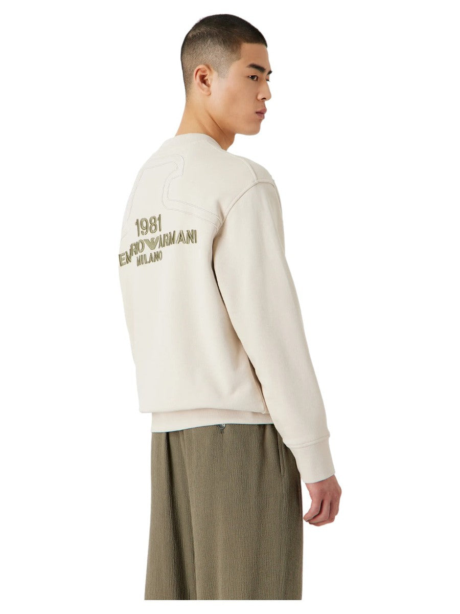 Felpa in jersey heavy con piping e ricamo a rilievo Emporio Armani 1981-Emporio Armani-Felpe-Vittorio Citro Boutique