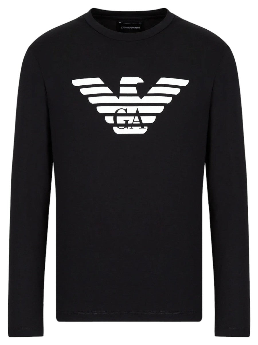 Maglia in jersey Pima con stampa logo-Emporio Armani-Maglieria-Vittorio Citro Boutique