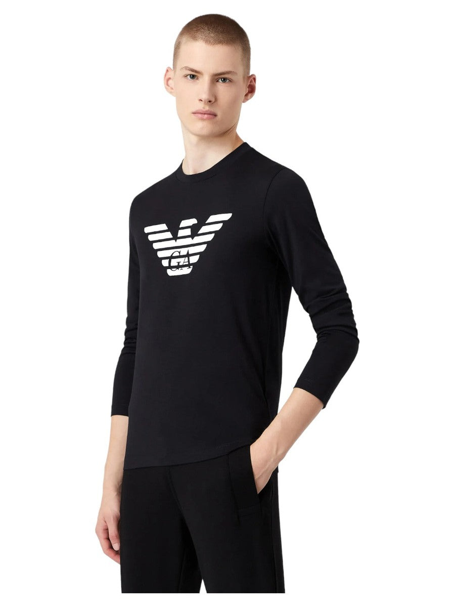 Maglia in jersey Pima con stampa logo-Emporio Armani-Maglieria-Vittorio Citro Boutique