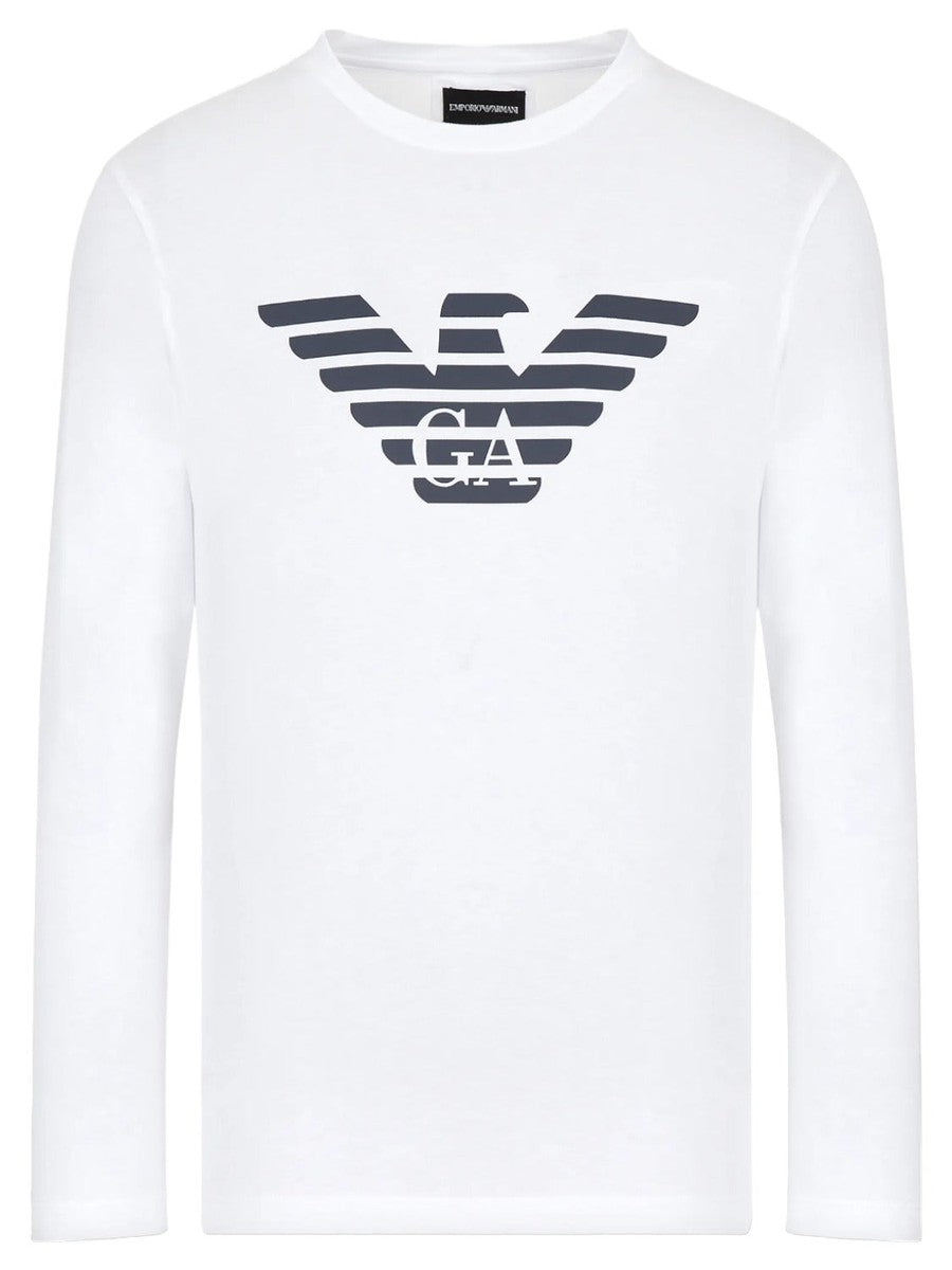 Maglia in jersey Pima con stampa logo-Emporio Armani-Maglieria-Vittorio Citro Boutique