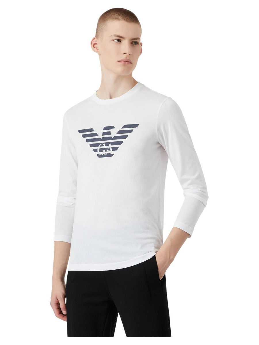 Maglia in jersey Pima con stampa logo-Emporio Armani-Maglieria-Vittorio Citro Boutique