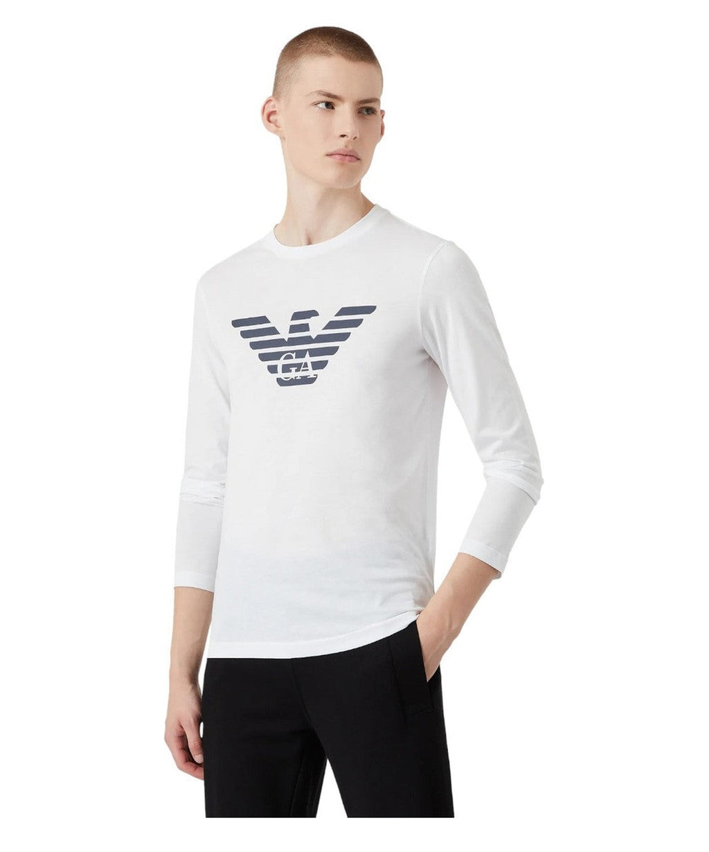 Maglia in jersey Pima con stampa logo-Emporio Armani-Maglieria-Vittorio Citro Boutique