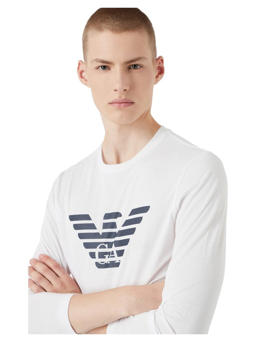 Maglia in jersey Pima con stampa logo-Emporio Armani-Maglieria-Vittorio Citro Boutique