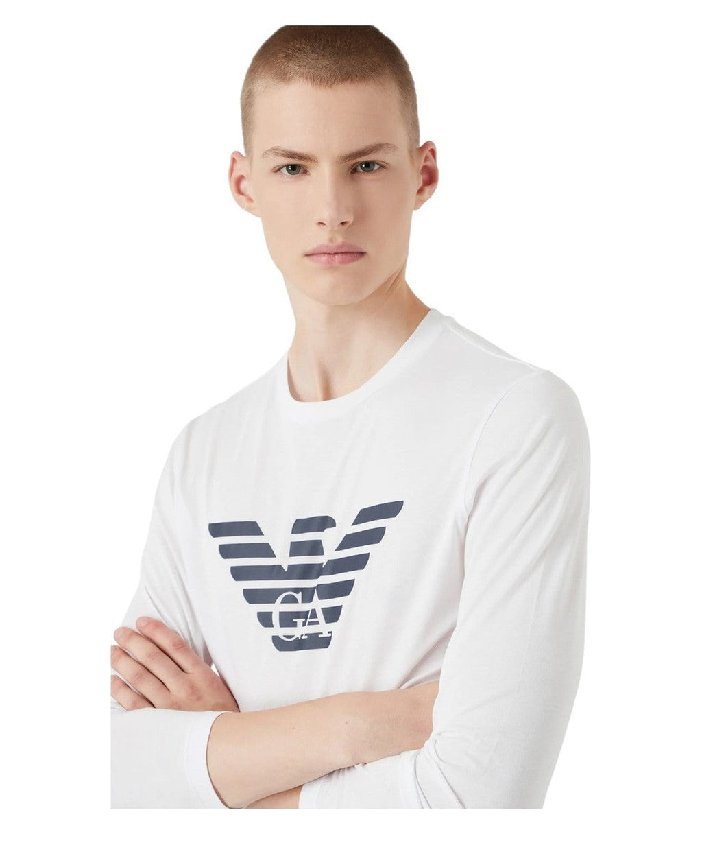 Maglia in jersey Pima con stampa logo-Emporio Armani-Maglieria-Vittorio Citro Boutique