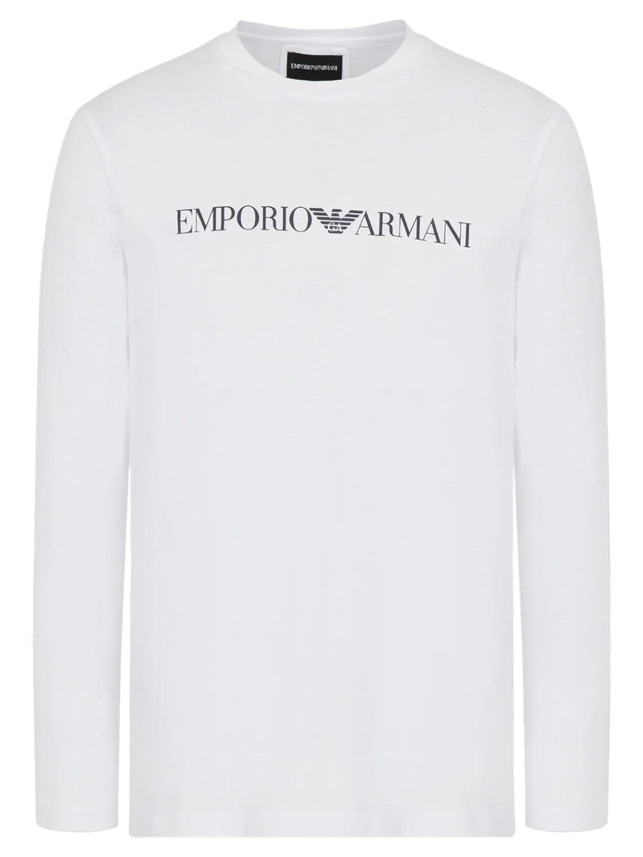 Maglia in jersey Pima con stampa logo-Emporio Armani-Maglieria-Vittorio Citro Boutique