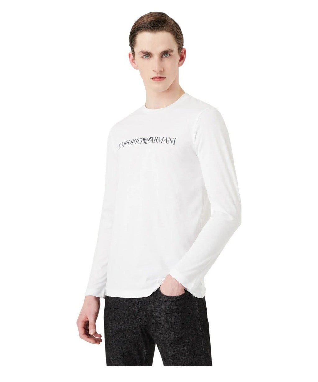 Maglia in jersey Pima con stampa logo-Emporio Armani-Maglieria-Vittorio Citro Boutique