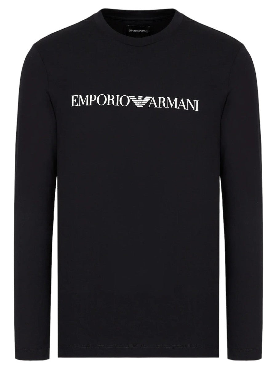 Maglia in jersey Pima con stampa logo-Emporio Armani-Maglieria-Vittorio Citro Boutique