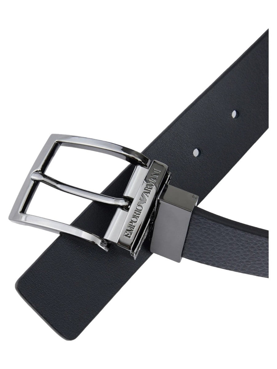 Cintura reversibile in pelle stampa palmellata-Emporio Armani-Cinture-Vittorio Citro Boutique