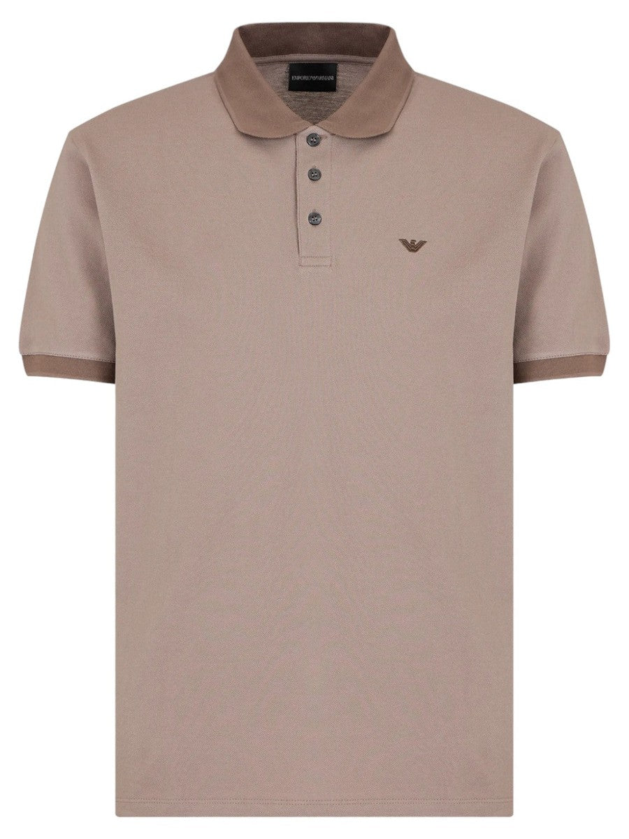 Polo in piquet con ricamo micro eagle-Emporio Armani-Polo-Vittorio Citro Boutique