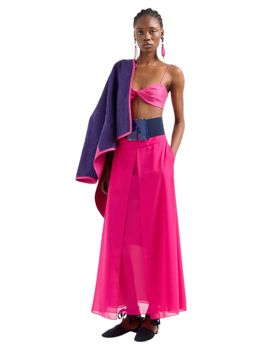 Gonna Lunga in Georgette a Pannelli-Emporio Armani-Gonne-Vittorio Citro Boutique