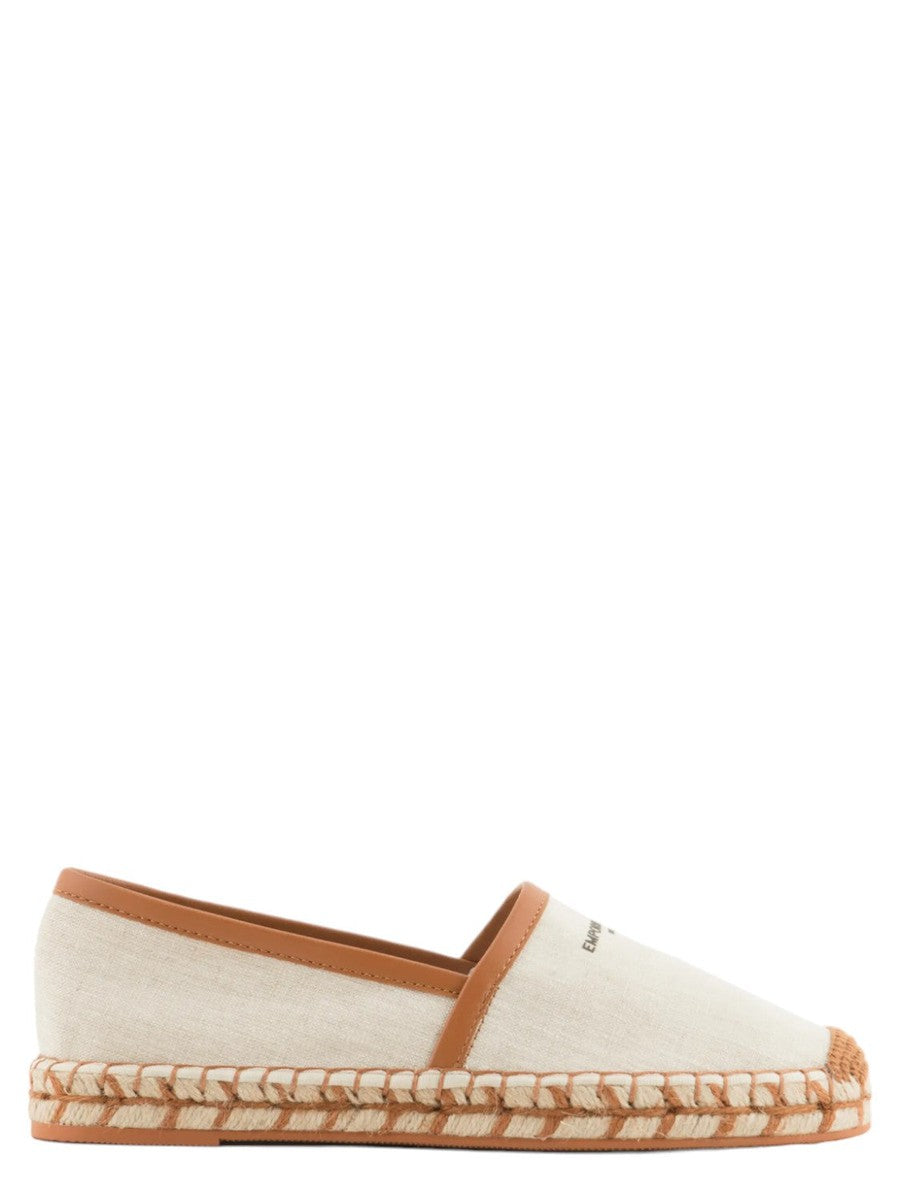 Espadrillas in lino con profili in cuoio-Emporio Armani-Espadrillas-Vittorio Citro Boutique
