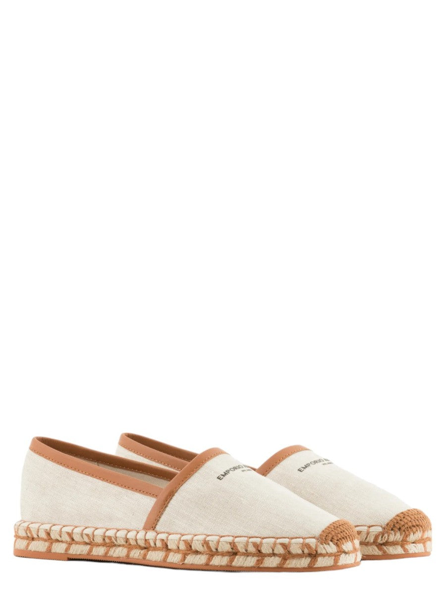 Espadrillas in lino con profili in cuoio-Emporio Armani-Espadrillas-Vittorio Citro Boutique