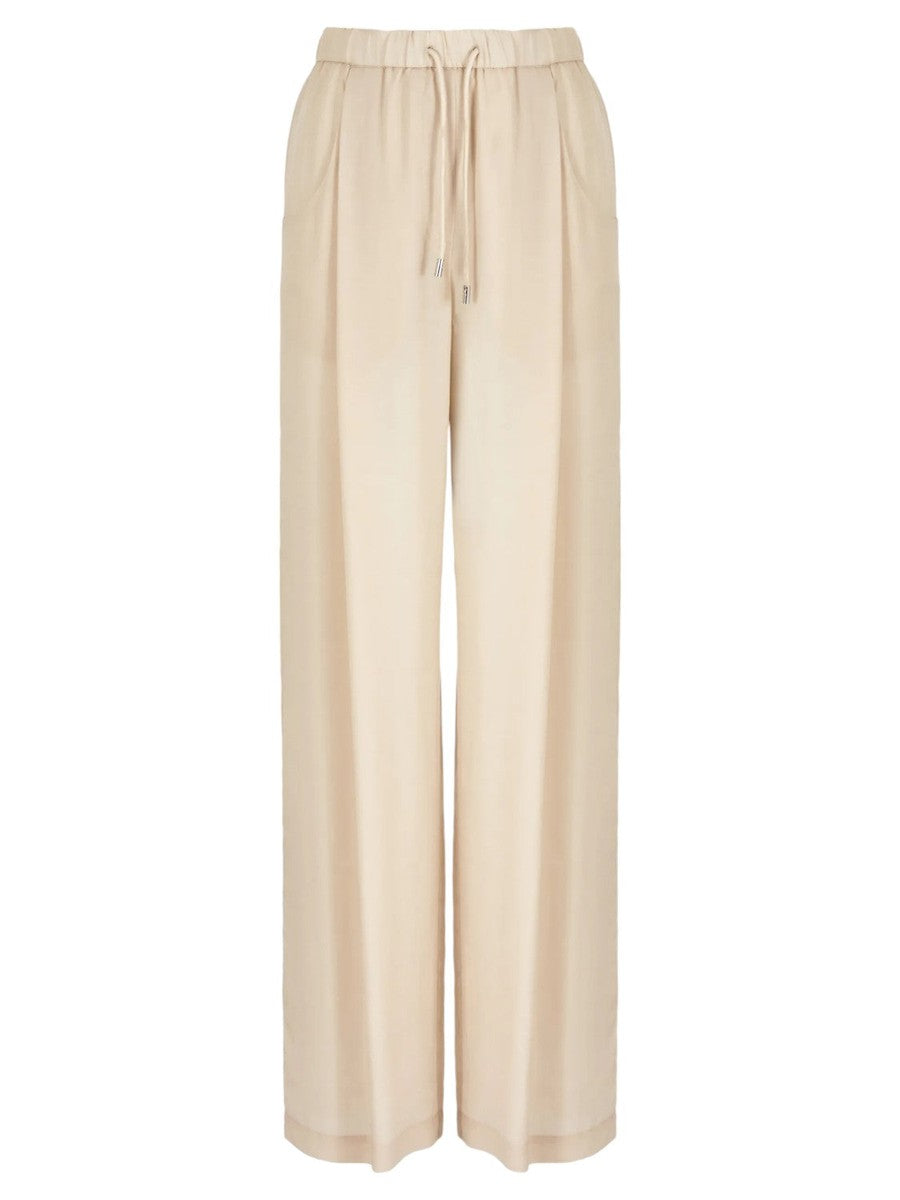 Pantaloni a palazzo in tessuto fluido-Emporio Armani-Pantaloni-Vittorio Citro Boutique
