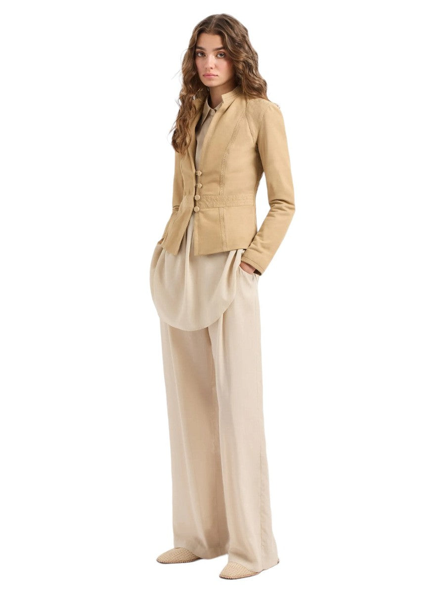 Pantaloni a palazzo in tessuto fluido-Emporio Armani-Pantaloni-Vittorio Citro Boutique