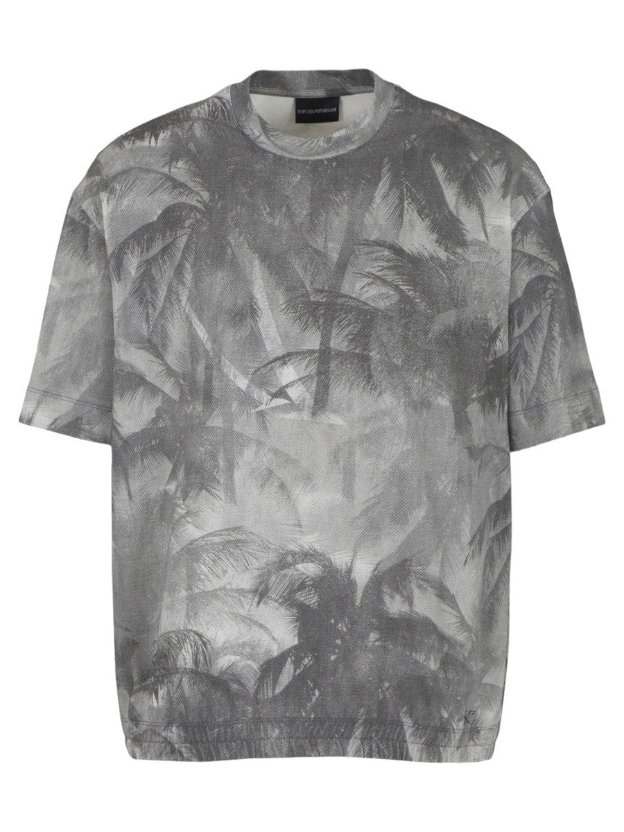 T-shirt over fit in jersey stampa all over con fondo elastico-Emporio Armani-T-shirt-Vittorio Citro Boutique