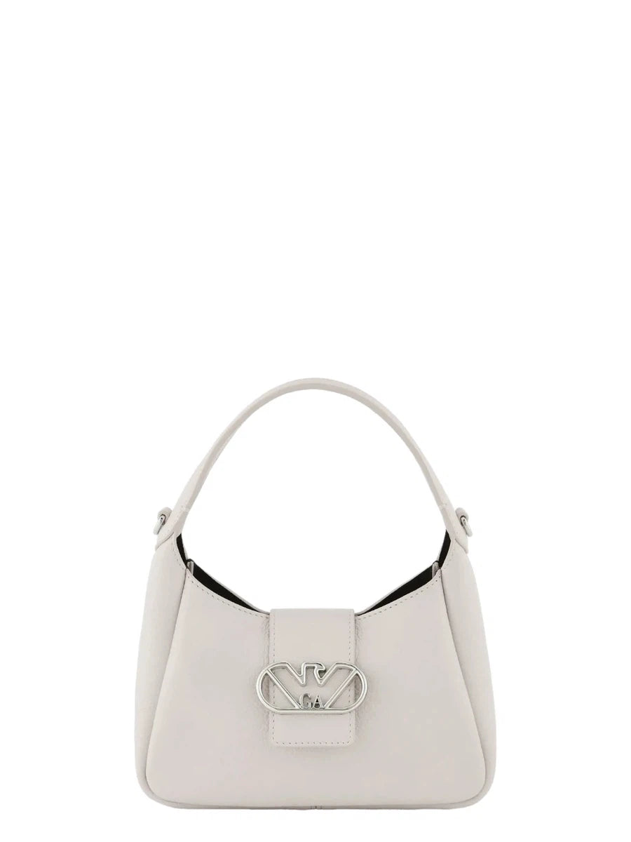 Borsa a mano hobo in pelle con fibbia aquila-Borse a mano-Emporio Armani-Vittorio Citro Boutique
