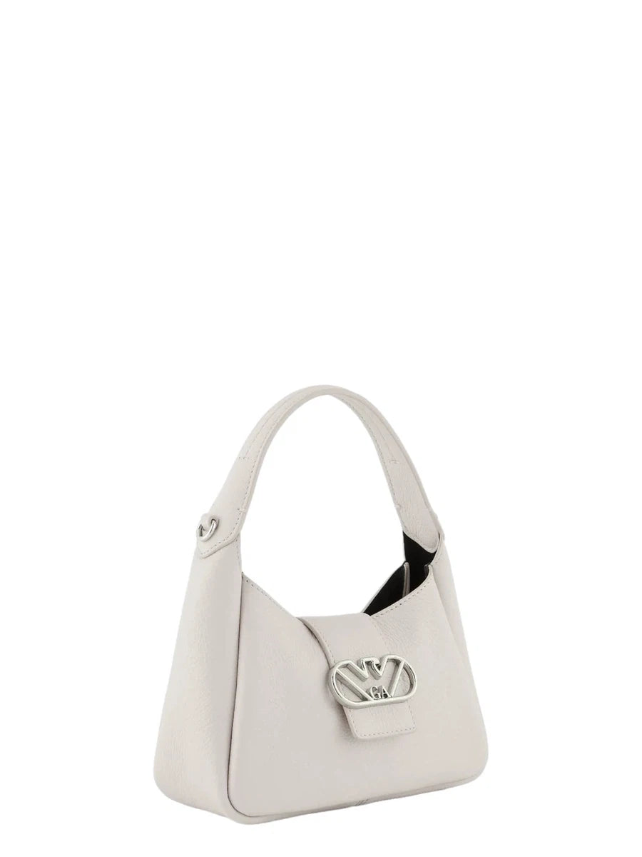 Borsa a mano hobo in pelle con fibbia aquila-Borse a mano-Emporio Armani-Vittorio Citro Boutique
