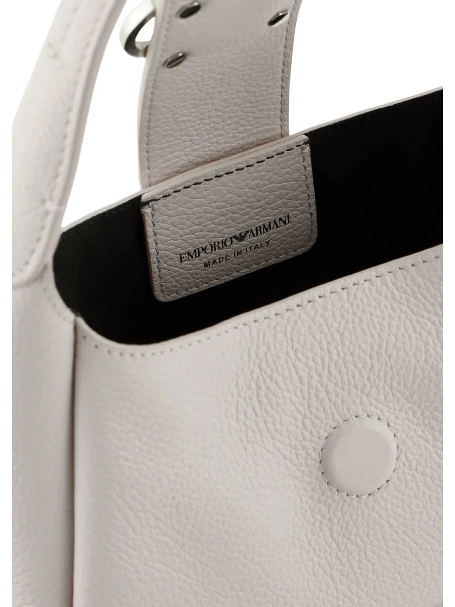 Borsa a mano hobo in pelle con fibbia aquila-Borse a mano-Emporio Armani-Vittorio Citro Boutique