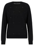 Maglione in lana rasata con micro strass Logo-Emporio Armani-Maglieria-Vittorio Citro Boutique