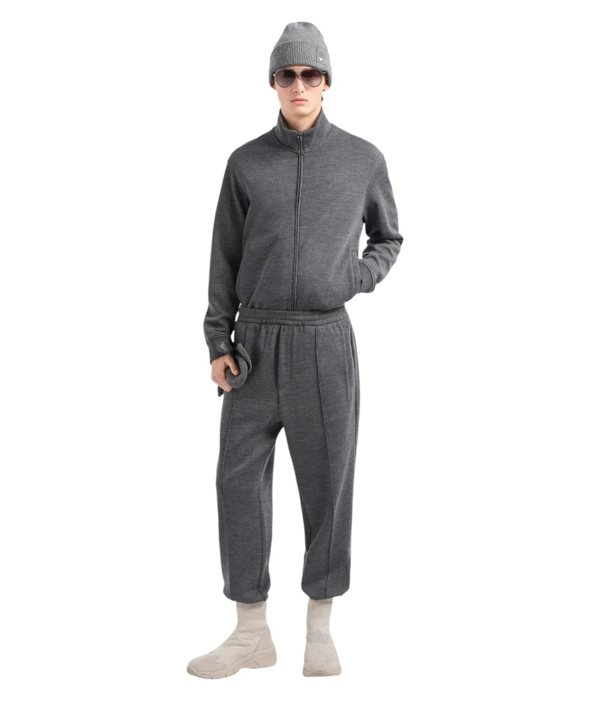 Cardigan full zip in jersey misto lana vergine Travel Essential-Emporio Armani-Maglieria-Vittorio Citro Boutique