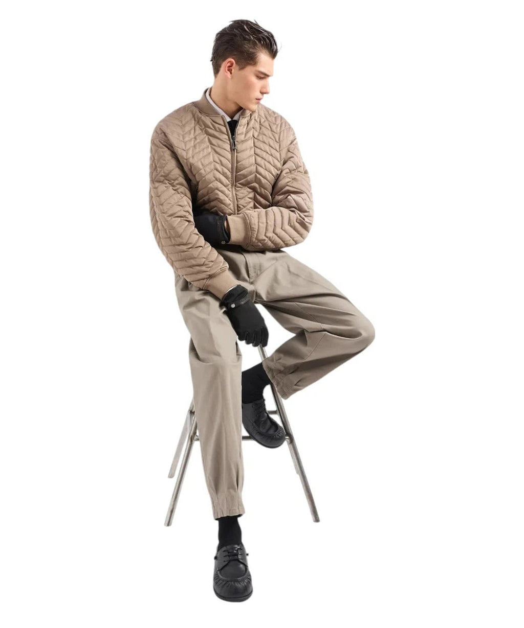 Bomber Reversibile in Raso Tecnico Matelassé con Motivo Chevron-Emporio Armani-Piumini-Vittorio Citro Boutique