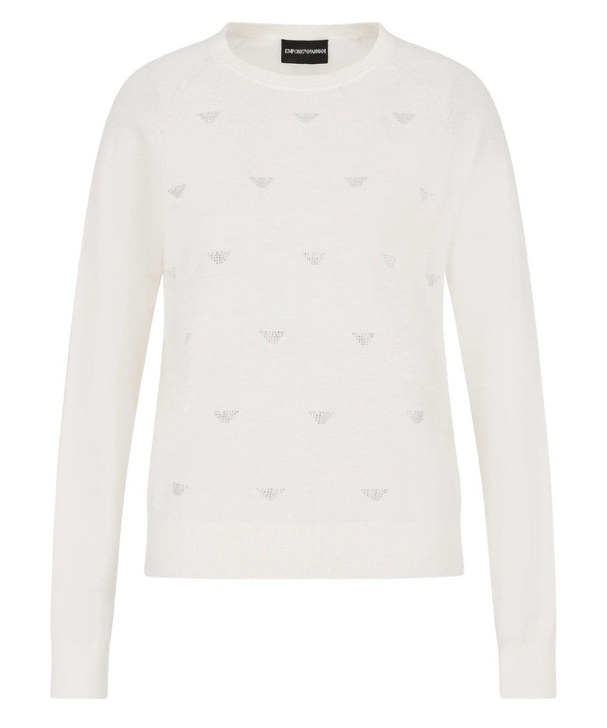 Maglione in lana rasata con micro strass Logo-Maglieria-Emporio Armani-Vittorio Citro Boutique