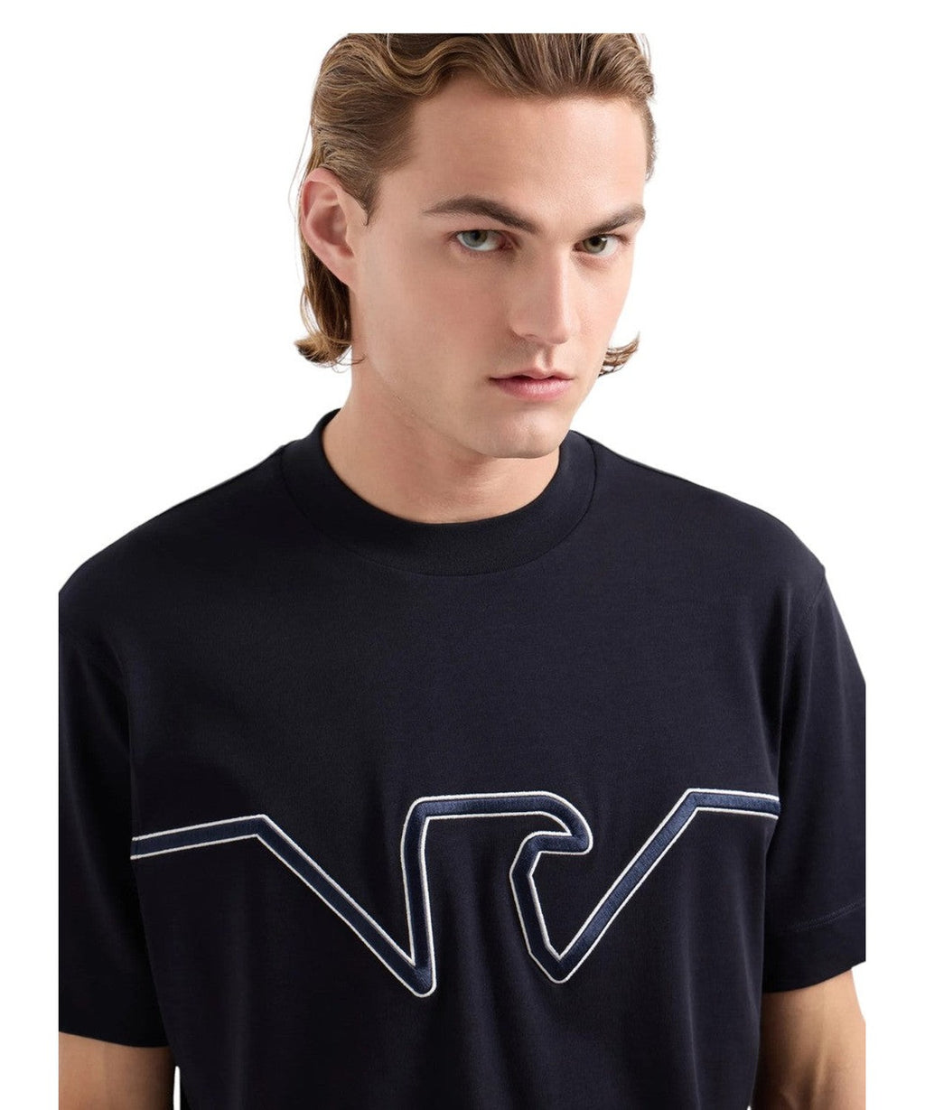 T-shirt in jersey heavy con ricamo logo a rilievo ASV-Emporio Armani-T-shirt-Vittorio Citro Boutique