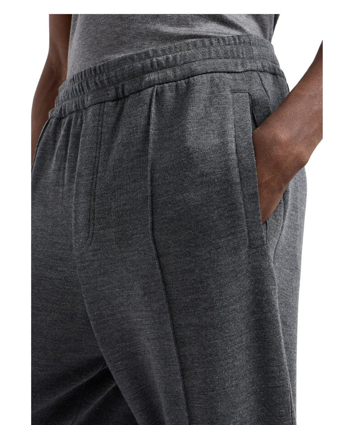 Pantaloni jogger in jersey misto lana vergine Travel Essential-Emporio Armani-Pantaloni-Vittorio Citro Boutique